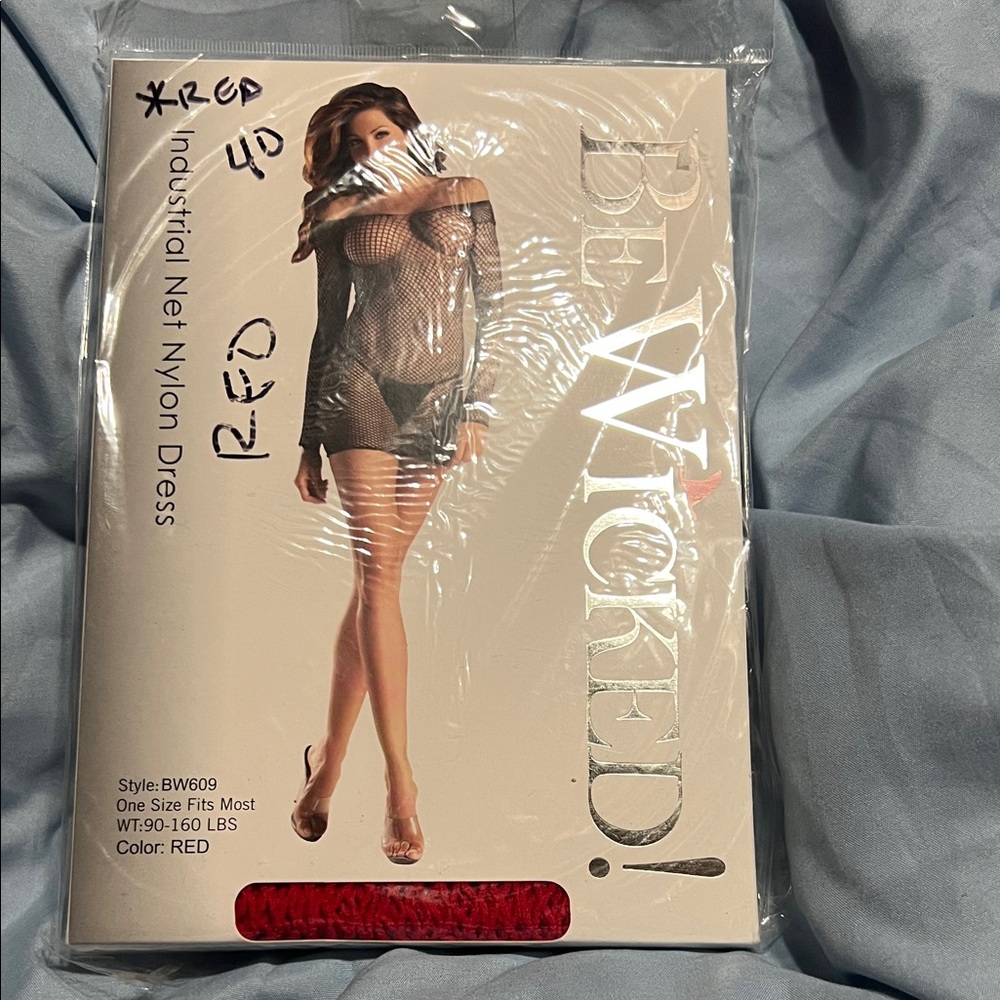 Be Wicked Red Industrial Net Nylon Dress